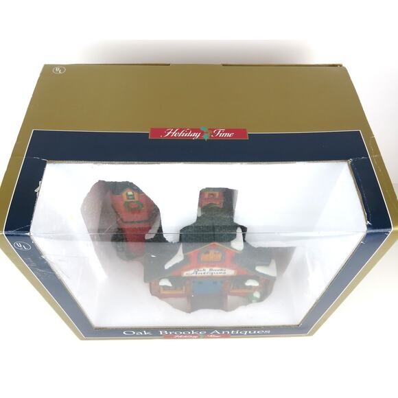 Holiday Time Oak Brooke Antiques Porcelain Lighted Building Village House 2000 - Picture 11 of 14